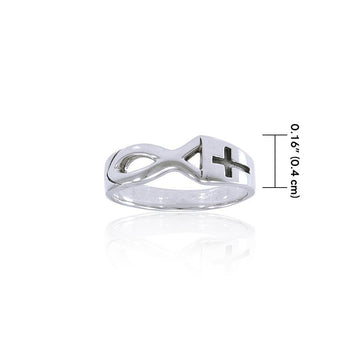 Cross Fish Silver Ring TR1091 - Jewelry